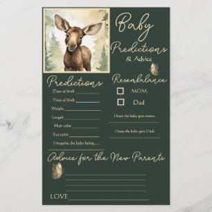 Baby Moose Neutral Baby Predictions Carte de conse