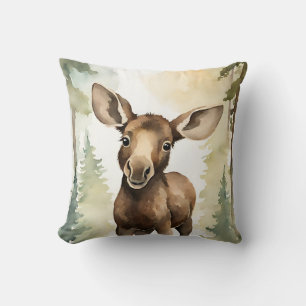 Baby Moose  Throw Pillow