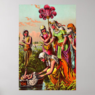 Baby Moses at the river poster