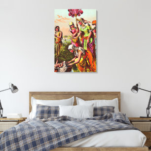Baby Moses at the river Wrapped Canvas