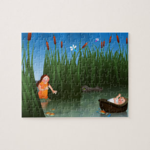 Baby Moses Passover Cartoon Jigsaw Puzzle