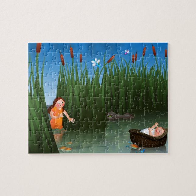 Baby Moses Passover Cartoon Jigsaw Puzzle (Horizontal)
