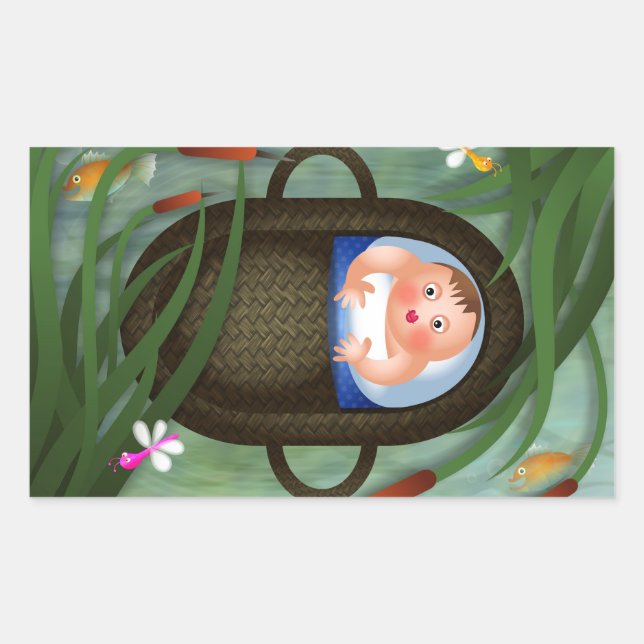Baby Moses Passover Cartoon Sticker (Front)