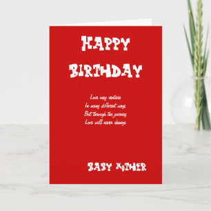 Baby mother birthday cards