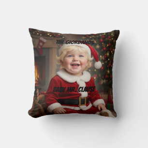 Baby Mr. and Mrs. Clause Throw Pillow