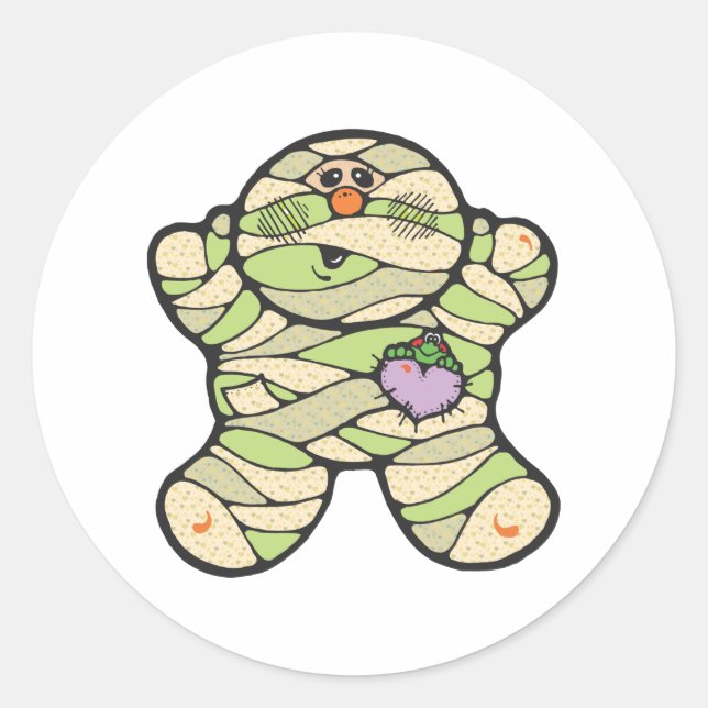 baby mummy classic round sticker (Front)