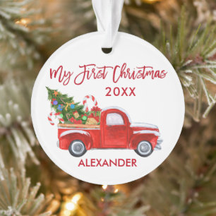 Baby My First Christmas Truck Sucres de canne Roug