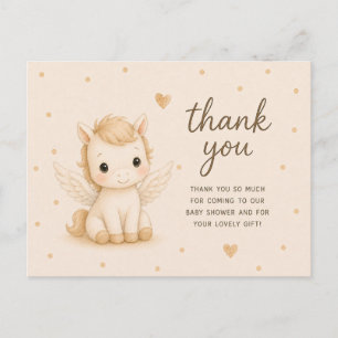 Baby Mythical Unicorn Baby Shower Thank You Postcard