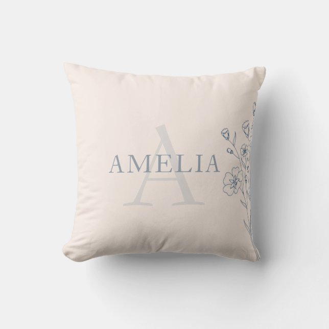 Baby name gift personalized, pink baby Cushion (Front)