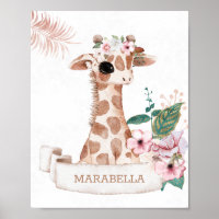 *~* Baby Name Giraffe Girl Jungle Nursery