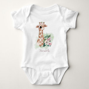 *~* Baby Name Giraffe Whimsical Girl Jungle Sweet Bodysuit