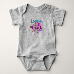 (Baby Name) Little Heart Stealer Baby Bodysuit