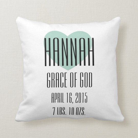 Baby Name Meaning Pillow Hannah Zazzle Ca