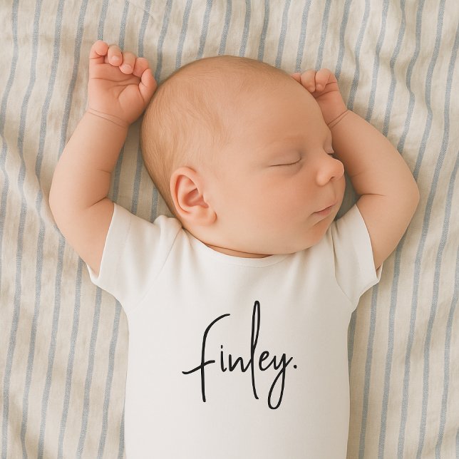 Baby Name Minimalist Script Typography Name Bodysuit (Creator Uploaded)