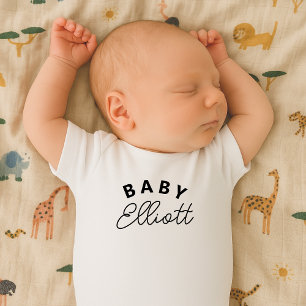 Baby Name Newborn Arrival Gift Personalized Bodysuit