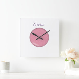 Baby Name personalized, Nursery, kids,     Square  Wall Clock