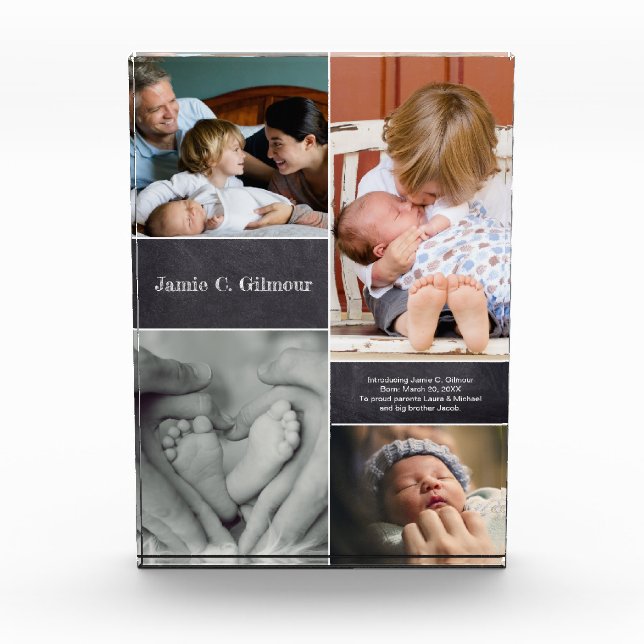 Baby Name Photo Collage Birth Announcement (Front)