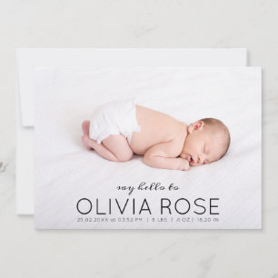 Baby Name Photo Collage Modern Baby Birth Announce Announcement