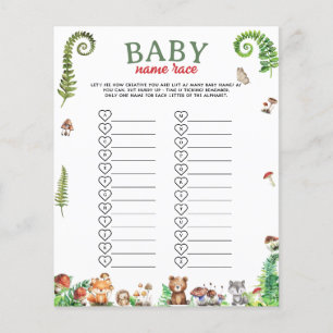 Baby Name Race Baby Shower Game