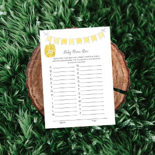 Baby Name Race Game Boy Teddy Bear Card