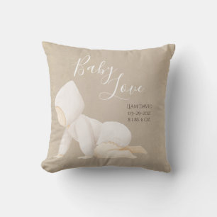 Baby Name Script Baby Love Keepsake Throw Pillow