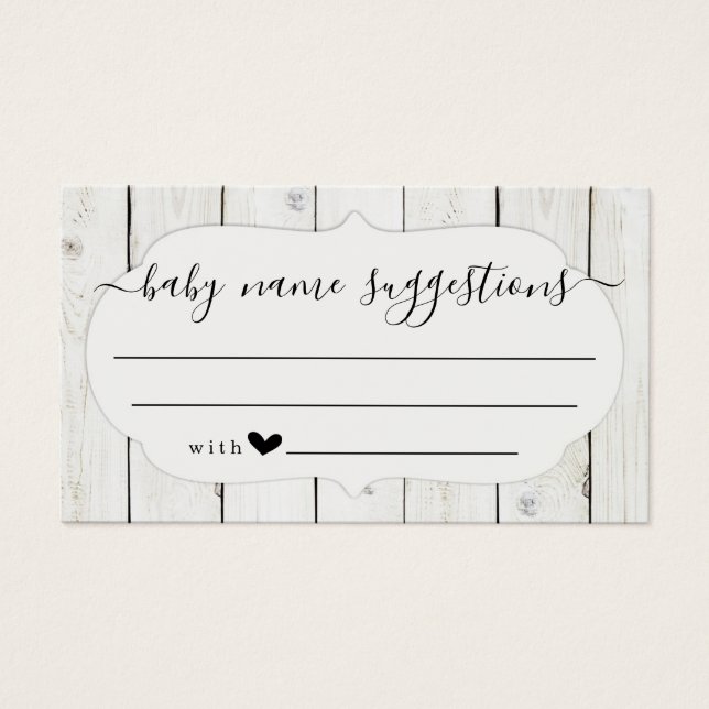 Baby Name Suggestions Card pour Baby shower (Devant)