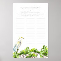 Baby Naming Day Certificate White Heron Mangrove