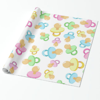 Baby Neutral Pacifier Custom Shower Gift Wrapping Paper