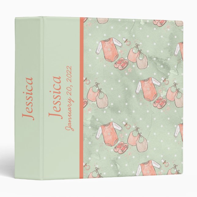 Baby Newborn Photo Album 3 Ring Binder (Front/Spine)