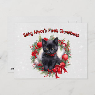 Baby Niece's First Christmas Holiday Postcard