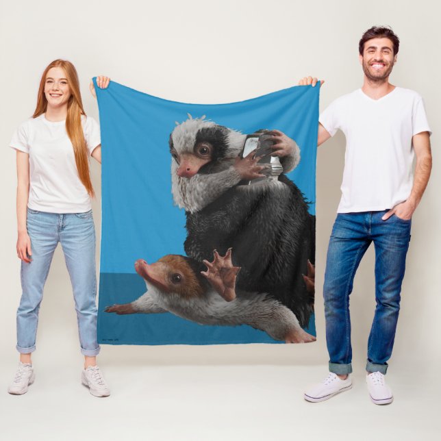 Baby Nifflers Find A Prize Fleece Blanket (In Situ)