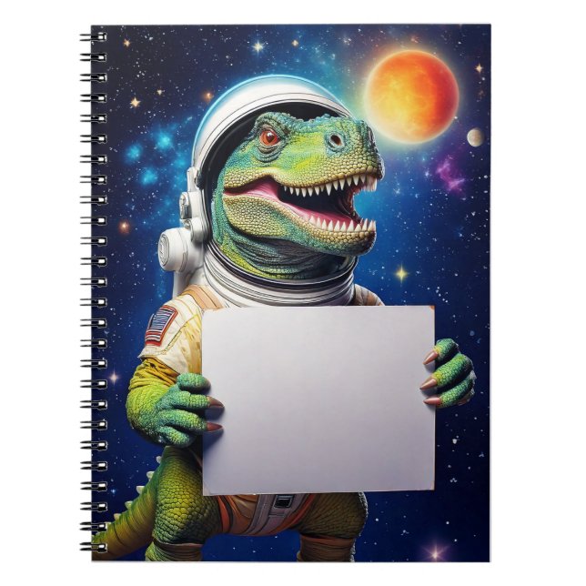 Baby notebook - Put your name - Dinosaur - Space  (Front)
