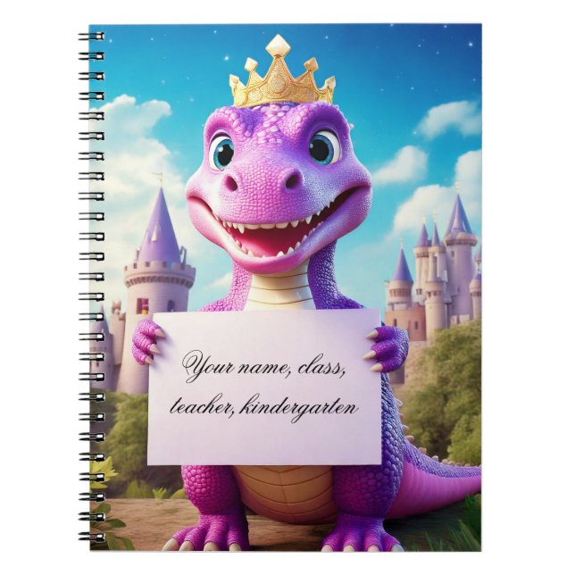 Baby notebook - Put your name - Pink dinosaur  (Front)