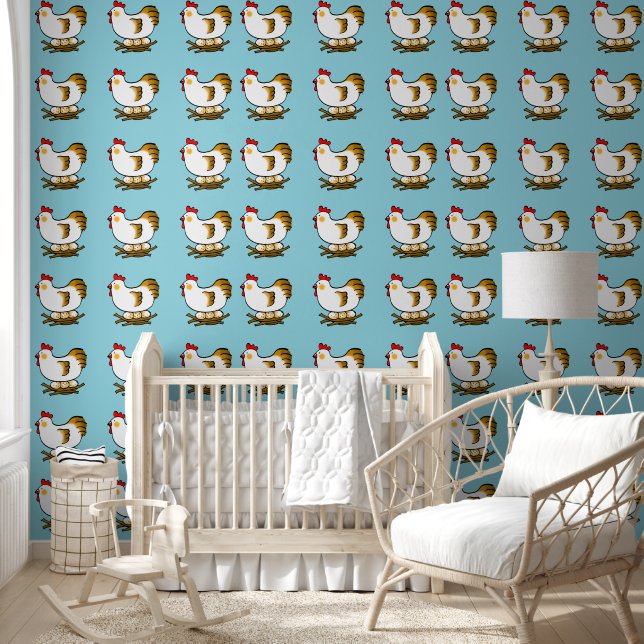 baby nursery chicken & eggs wallpaper (Kids)