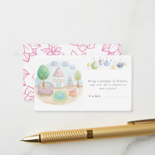 Baby Nursery Essential Cute Pastel Baby Shower Enclosure Card