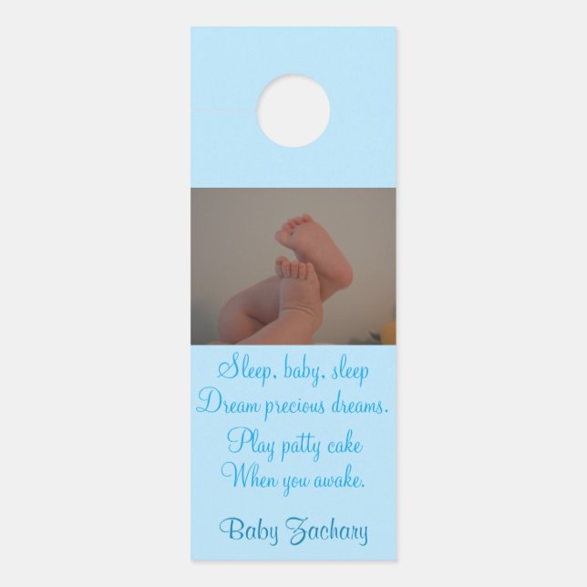 Baby Nursery Photo Blue Door Hangers (Front)