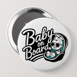Baby On Board 4 Inch Round Button