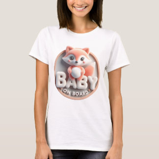 Baby on Board Announcement - Fox-Themed  T-Shirt