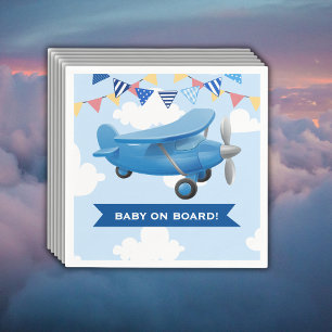 Baby on Board! Aviation Airplane Baby Shower Napkin