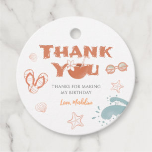 Baby on Board Baby Shower Circle Thank You Tag 
