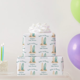 Baby on Board Baby Shower Custom Favour Gift Wrapping Paper