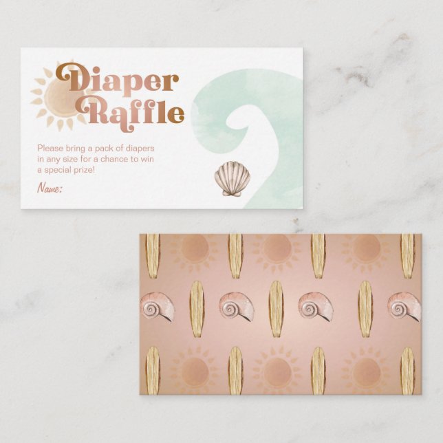 Baby on Board Baby Shower Diaper Raffle Enclosure Card (Front/Back)