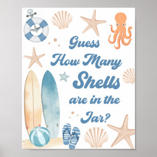 Baby on Board Baby Shower Guess How Many Sells Poster