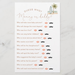 Baby On Board Baby Shower "Guess Who" Game