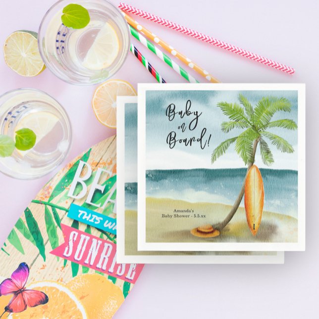 Baby on board Baby Shower Napkin (Creator Uploaded)