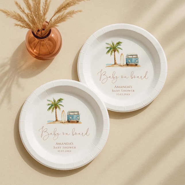 Baby On Board Baby Shower Paper Plate (Creator Uploaded)