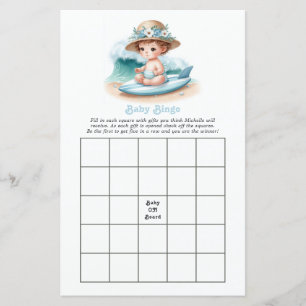 Baby on Board Beach Baby Shower Bingo Game