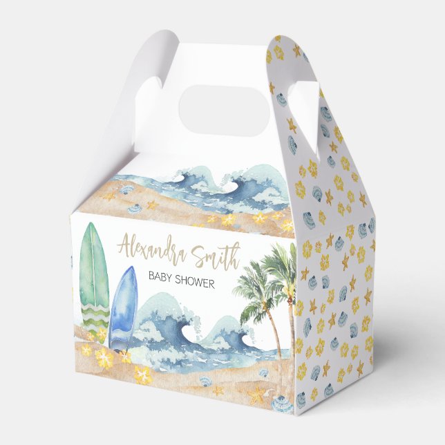 Baby on Board Beach Baby Shower Favor Box (Front Side)