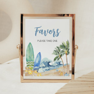 Baby on Board Beach Baby Shower Favors Poster