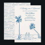Baby on Board Beach Palms & Surfboard Baby Shower Invitation<br><div class="desc">Baby on Board Beach Palms & Surfboard Baby Shower Invitation.</div>